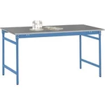 Manuflex BB3054.5012 Servírovací stolek základní stacionárně s plech krytina deska ve světle modrá RAL 5012, Šxhxv: 1500 x 600 x 780 mm