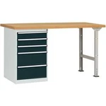 Dílenském COMBI model 7 s masivní deskou, Šxhxv = 1500 x 700 x 840 mm Manuflex WC5115.7016 WC5115.7016