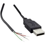 USB kabel s volným koncem BKL Electronic 10080109, zástrčka USB 2.0 typ A, 1.80 m, černá, 1 ks