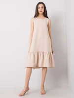 Beige dress with ruffle Jossie RUE PARIS