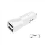 Autonabíječka FIXED s 2xUSB, 15W Smart Rapid Charge white