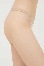 Brazílske nohavičky Calvin Klein Underwear béžová farba, priesvitné