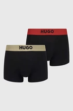 Boxerky HUGO 2-pak pánske, čierna farba