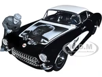 1957 Chevrolet Corvette Black with White Top and Wolfman Diecast Figure "Universal Monsters" "Hollywood Rides" Series 1/24 Diecast Model Car by Jada