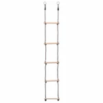 [EU Direct] vidaxl 93150 5-Step Ladder 210 cm Solid Pinewood Kindergarten Interactive Toy Outside Indoor