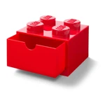 Červený stolový box so zásuvkou LEGO®, 15 x 16 cm