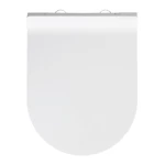 Biele WC sedadlo s jednoduchým zatváraním Wenko Habos, 46 × 36 cm