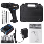 12V 3900mAh 2 Speed Electric Cordless Drill Driver Power Tool w/ Bits Set & Battery