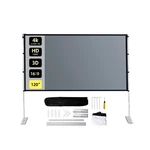 MIXITO 4K Projector Screen with Stable Stand 72" 84" 100" 120" 3D Curtain Anti-Light Portable Carrying Bag Home Theater