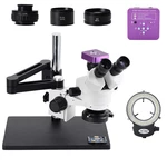 51MP 2k Trinocular Stereo HDMI Microscope Camera 7X-45X Continuous HD Zoom Stereo Trinocular Microscope For Phone Repair
