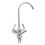 1/4'' 304 Stainless Steel Reverse Osmosis Mixer Tap 360 Degree Rotation Double Handle Switch Swivel Spout Gooseneck Drin