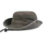 Mens Cotton Embroidery Bucket Hat Outdoor Fishing Hat Climbing Mesh Breathable Sunshade Cap