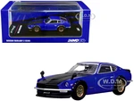 Nissan Fairlady Z (S30) RHD (Right Hand Drive) Blue Metallic with Carbon Hood 1/64 Diecast Model Car by Inno Models