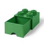 LEGO úložný box 4 se šuplíkem Tmavě zelená