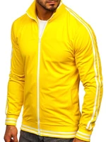 Žltá pánska mikina na zips bez kapucne retro style Bolf 11113