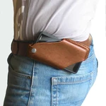 Men Genuine Leather Fanny Pack 4.7inch~6.5 inch Phone BagWaist Bag Easy Carry EDC Bag For Outdoor