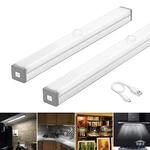 LED Night Light Motion Sensor Cabinet Lamp USB Rechargeable Closet Night Lamps for Wardrobe Kitchen Bedroom Step Lightin