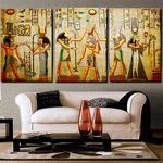Miico Hand Painted Three Combination Decorative Paintings Cleopatra Portrait Wall Art For Home Decoration