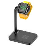 AODUKE 2-in-1 Wireless Charger Dock Stand with Storage Plate Built-In Metal Heat Sink for Apple iWatch 5 / 6 / SE