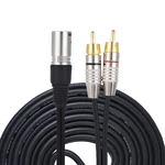 XLR Female to 2 RCA Male Audio Microphone Cable Audio Stereo Mic Cable Speaker Amplifier Mixer Line
