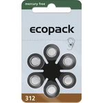 ecopack ECO312 gombíková batéria  ZA 312 zinkovo-vzduchová 161 mAh 1.4 V 6 ks