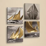 Dekoratívny viacdielny obraz Boats, 33 × 33 cm