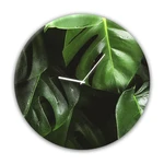 Nástenné hodiny Styler Glassclock Monstera, ⌀ 30 cm
