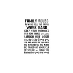 Vinylová samolepka na stenu Really Nice Things Family Rules, 60 × 40 cm