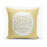 Žltá obliečka na vankúš Minimalist Cushion Covers Home Sweet Home, 45 × 45 cm