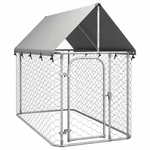 [EU Direct] vidaxl 171496 Outdoor Dog Kennel with Roof 200x100x150 cm House Cage Foldable Puppy Cats Sleep Metal Playpen