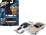 1971 Dodge Charger Super Bee White and 1971 Chevrolet Monte Carlo SS Sandalwood Brown "Class of 1971" Set of 2 Cars 1/64 Diecast Model Cars by Johnny