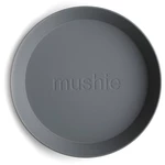 Mushie Round Dinnerware Plates talíř Smoke 2 ks
