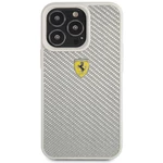 Kryt na mobil Ferrari Real Carbon na Apple iPhone 13 Pro strieborný ochranný kryt na mobilný telefón • určený pre Apple iPhone 13 Pro • materiál: karb