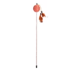 Škádlítko s míčkem a peřím pro kočky Flamingo Glitty - Oranžová