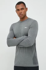 Tréningové tričko s dlhým rukávom Reebok United By Fitness MyoKnit šedá farba, vzorované