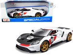 2021 Ford GT 98 White "Heritage Edition" 1/18 Diecast Model Car by Maisto