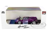 Pagani Huayra Roadster Purple Metallic with Carbon Top and Carbon Accents 1/64 Diecast Model Car by LCD Models