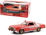 1976 Ford Gran Torino Red with White Stripe (Weathered Version) "Starsky and Hutch" (1975-1979) TV Series 1/24 Diecast Model Car by Greenlight