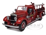 1935 Mack Type 75BX Fire Engine Truck Red with Accessories 1/24 Diecast Model by Road Signature