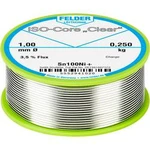 Bezolovnatý pájecí cín Felder Löttechnik ISO-Core "Clear" Sn100Ni+, cívka, 0.250 kg, 1 mm