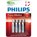 Mikrotužkové baterie AAA Philips Power Alkaline LR03 P4B alkalické