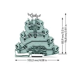 Čtyřnásobná průchodková svorka WAGO 2002-4111, osazení: L1, L2, pružinová svorka, 5.20 mm, šedá, 25 ks