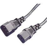 Prodlužovací IEC kabel, zástrčka C14 ⇔ zásuvka C13, černá, 1,8 m