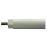 Distanční čepy M4 (4S10), 10 mm, polystyrol, závity z pozinkované oceli, bílošedá