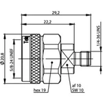 Koaxiální adaptér Telegärtner J01027T0018, N zástrčka - SMA zásuvka, 1 ks