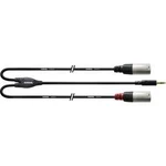 Kabelový adaptér Cordial CFY 3 WMM-LONG [1x jack zástrčka 3,5 mm - 2x XLR zástrčka], 3.00 m, černá