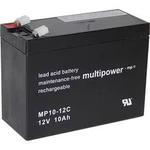 Olověný akumulátor multipower PB-12-10-6,35 MP10-12C, 10 Ah, 12 V