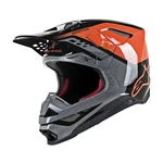 Moto přilba Alpinestars Supertech S-M8 Triple MIPS oranžová/šedá/černá  L (59-60)