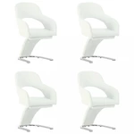 Jídelní židle 4 ks umělá kůže / chrom Dekorhome Bílá,Jídelní židle 4 ks umělá kůže / chrom Dekorhome Bílá
