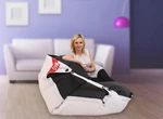 BEANBAG Sedací vak 189x140 duo white - black